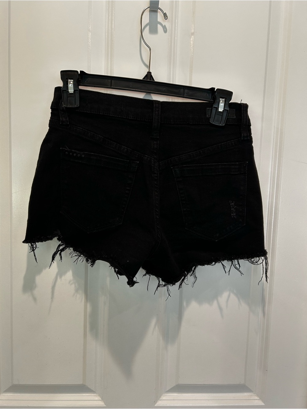 Blank NYC Black Frayed Hem Denim Cutoff Shorts High Waist Festival Shorts Sz 25 - Picture 6 of 7